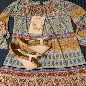 Pastel Striped Flowy Tunic.